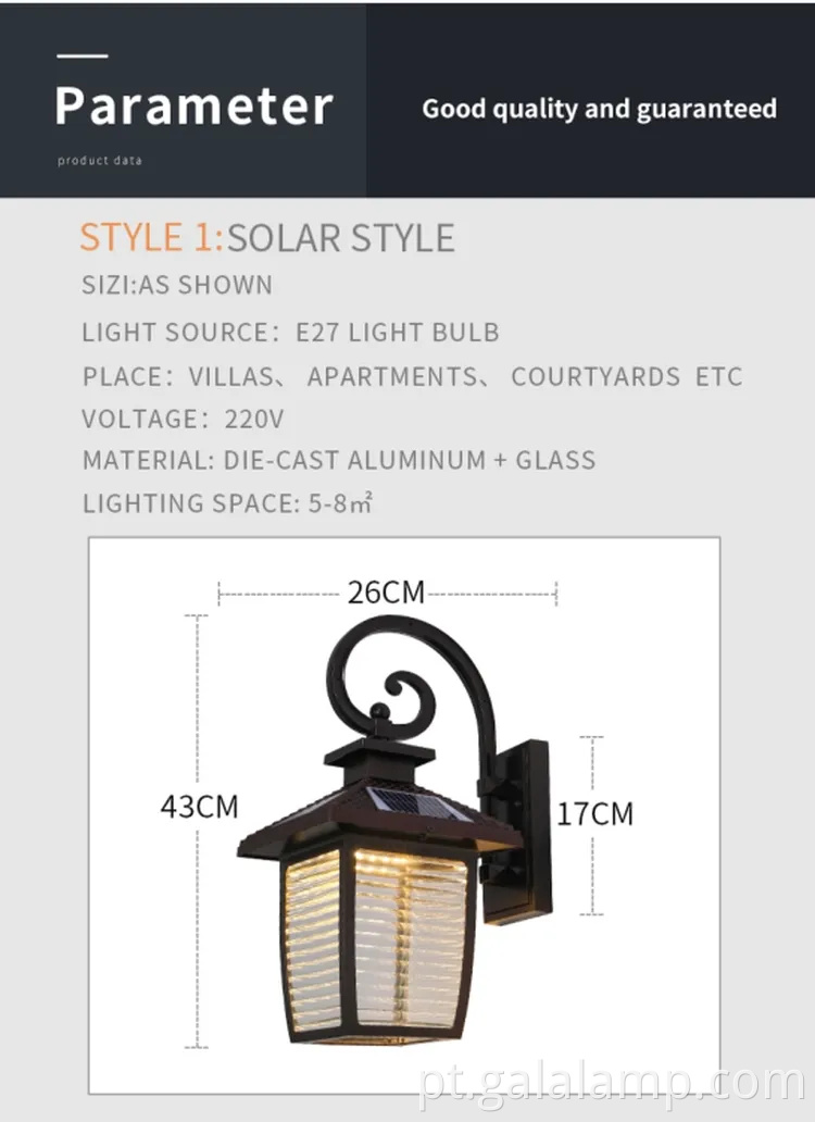 Iluminação de parede impermeável elegante para hotéis e vilas de luxo